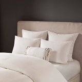 N Natori Hanae Transitional Cotton Blend Yarn Dyed 3 Piece Comforter Set NS10-3243 White