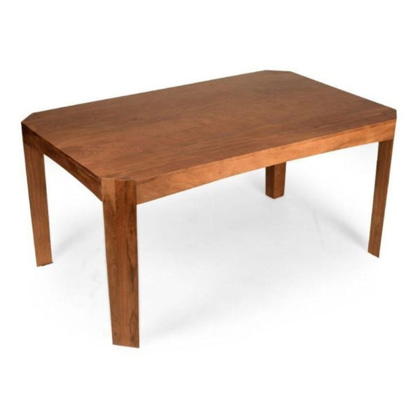63 Inch Solid Wood Dining Table Seats Six for Modern Farmhouse Kitchen Centerpiece