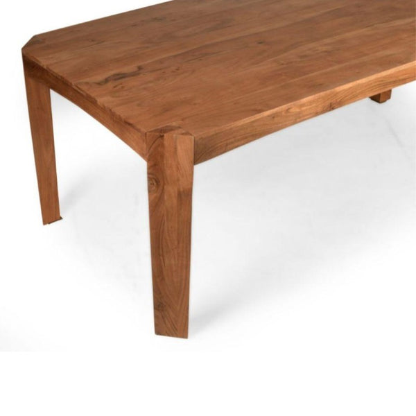 63 Inch Solid Wood Dining Table Seats Six for Modern Farmhouse Kitchen Centerpiece