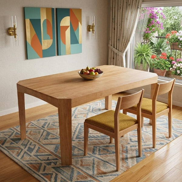 79 Inch Solid Wood Dining Table Seats 6 for Farmhouse and Modern Elegant Rooms