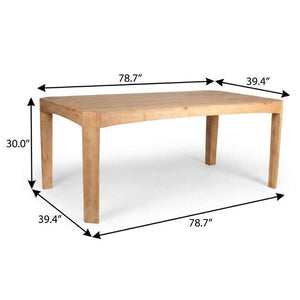 79 Inch Solid Wood Dining Table Seats 6 for Farmhouse and Modern Elegant Rooms