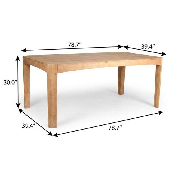79 Inch Solid Wood Dining Table Seats 6 for Farmhouse and Modern Elegant Rooms