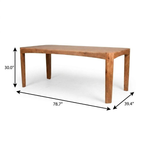 79 Inch Solid Wood Dining Table Seats 6 for Farmhouse and Modern Elegant Rooms