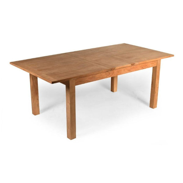 63 Inch Solid Wood Extendable Dining Table with Butterfly Leaf Seats Six Modern Room