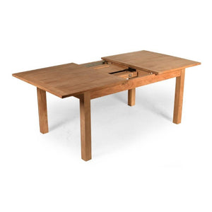 63 Inch Solid Wood Extendable Dining Table with Butterfly Leaf Seats Six Modern Room