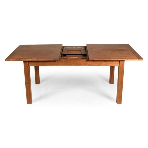 63 Inch Solid Wood Extendable Dining Table with Butterfly Leaf Seats Six Modern Room