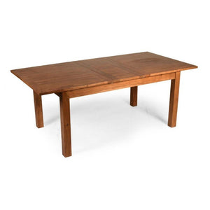 63 Inch Solid Wood Extendable Dining Table with Butterfly Leaf Seats Six Modern Room