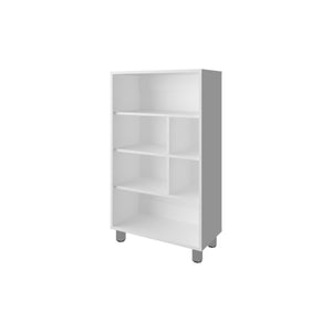English Elm Charco Three-Shelf Bookcase Melamine, Scratch-Resistant Compact Storage for Living Room or Office Decor White 37 L x 25.2 W x 2.8 H B128P244989