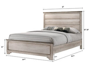 English Elm 1Pc Queen Distressed Brown Cottage Panel Bed - Coastal Charm Meets Rustic Elegance For Your Bedroom B2741S00395