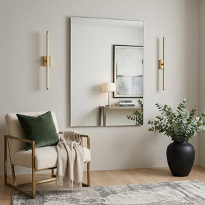 36 Inch Frameless Full Length Wall Mirror Sleek Borderless Design for Modern Bedroom