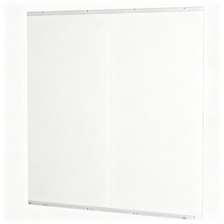 HomeRoots Set of Two Sleek Frameless Full Length Floor Mirrors Modern Leaning Wall Bedroom Decor 24" W x 48" H x 0.18" D 762926