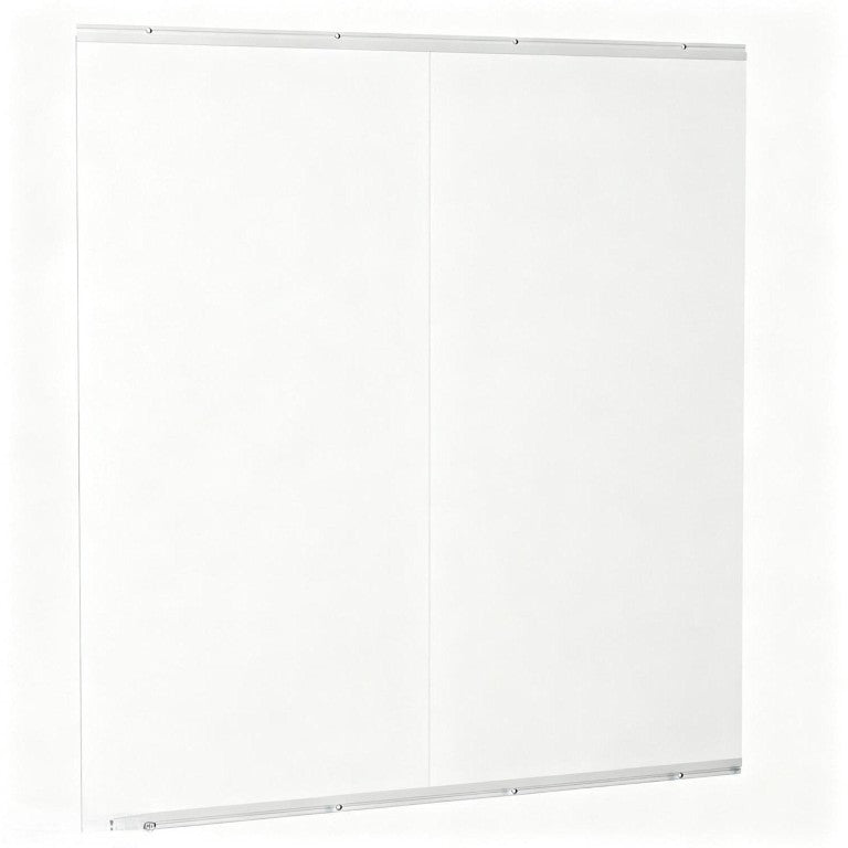 HomeRoots Set of Two Sleek Frameless Full Length Floor Mirrors Modern Leaning Wall Bedroom Decor 24" W x 48" H x 0.18" D 762926