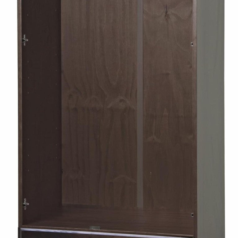 72 Inch Solid Wood Combo Dresser with Double Doors and a Drawer in Dark Brown