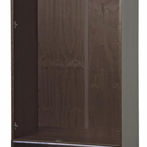 72 Inch Solid Wood Combo Dresser with Double Doors and a Drawer in Dark Brown