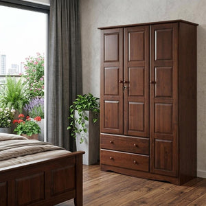 72 Inch Solid Wood Dresser with Three Doors Two Drawers for Spacious Bedroom Storage