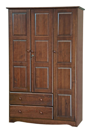 HomeRoots 72 Inch Solid Wood Dresser with Three Doors Two Drawers for Spacious Bedroom Storage 762945