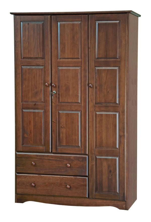 HomeRoots 72 Inch Solid Wood Dresser with Three Doors Two Drawers for Spacious Bedroom Storage 762945
