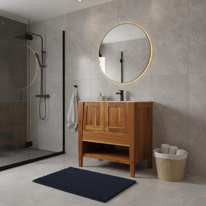 30 Inch Solid Wood Bathroom Vanity with Double Doors and Two Storage Drawers