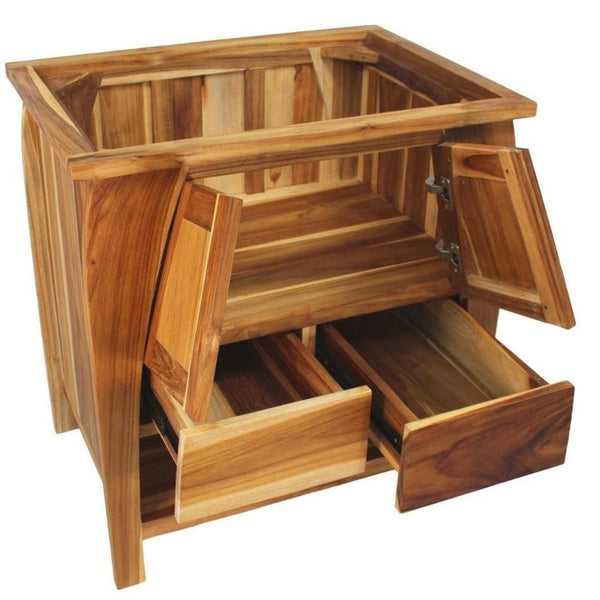 30 Inch Freestanding Solid Wood Bathroom Vanity with Double Door Storage Cabinet