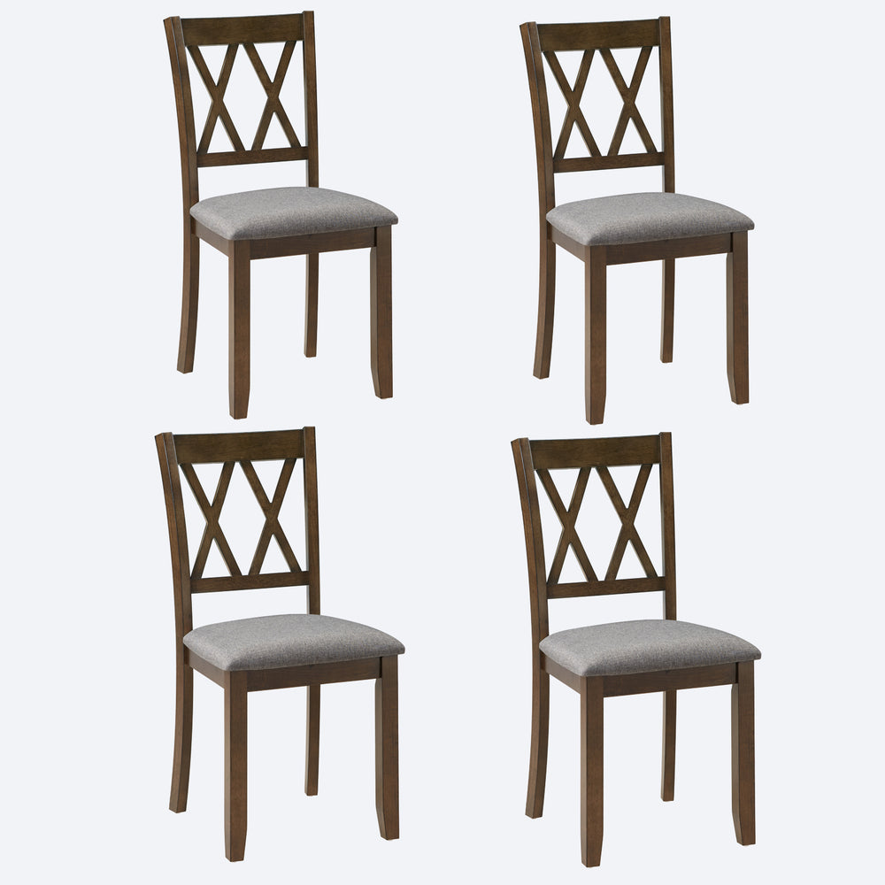 English Elm Dining Chairs Set Of 4 - Ergonomic Walnut Wooden Dining Room Chairs With Padded Seats & Style W1998P317437