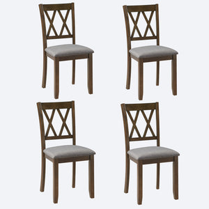English Elm Dining Chairs Set Of 4 - Ergonomic Walnut Wooden Dining Room Chairs With Padded Seats & Style W1998P317437