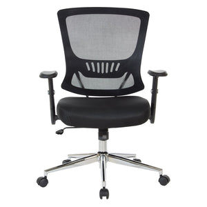 OSP Home Furnishings Mesh Task Chair with Lumbar Support Breathable Seat and Ergonomic Arms for Home Office EM91027C-3