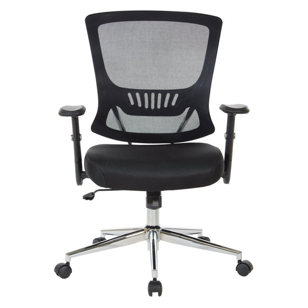 OSP Home Furnishings Mesh Task Chair with Lumbar Support Breathable Seat and Ergonomic Arms for Home Office EM91027C-3