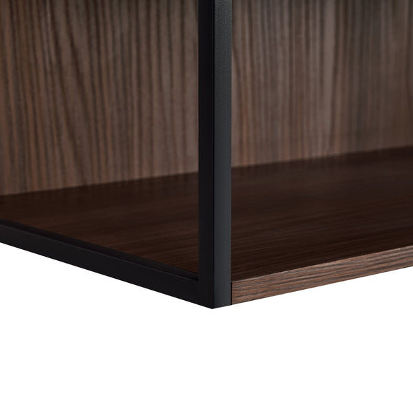 English Elm 51.2'' Freestanding Lighted Display Cabinet With Adjustable Glass Shelves & Hidden Storage For Décor N845P261777D