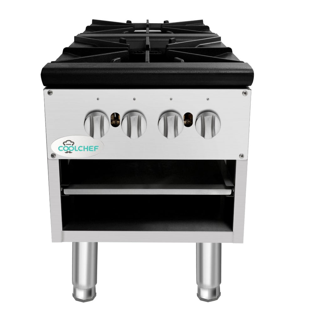 English Elm 160,000 Btu Dual Burner Commercial Gas Stock Pot Range for Professional Kitchens W3629P462151