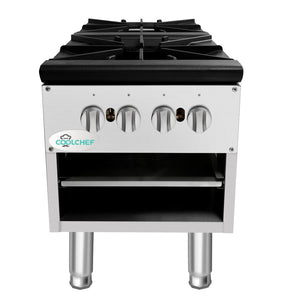 English Elm 160,000 Btu Dual Burner Commercial Gas Stock Pot Range for Professional Kitchens W3629P462151