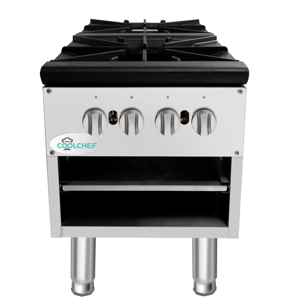 English Elm 160,000 Btu Dual Burner Commercial Gas Stock Pot Range for Professional Kitchens W3629P462151