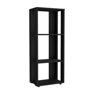 English Elm Eco 39" Tall Four-Tier Bookcase with Slim Profile, Modern Storage Solution for Small Rooms Black 9.4 L x 27 W x 7 H B070P254757