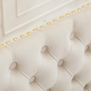 English Elm Velvet Double Dining Loveseat Bench - Elegant 2-Seat Tufted Velvet With Gold Legs, Mid-Century Modern Style W1143P362522-GIGA