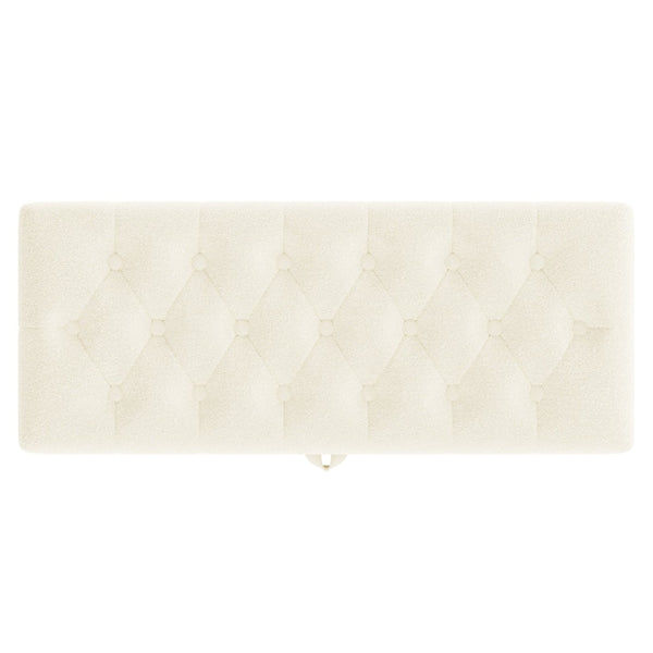 English Elm Modern Boucle Tufted Storage Ottoman Bench with Gold Legs for Bedroom or Entryway Beige N719P305620A