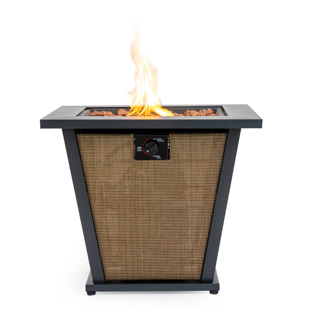 English Elm 28" Propane Gas Fire Pit Table - 50,000 Btu Steel Outdoor Heater For Patios & Courtyards, Brown W853P293849