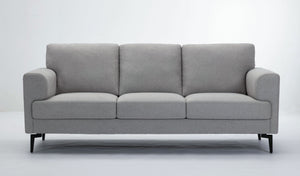 English Elm Kyrene Light Gray Linen Sofa with Pocket Coil Seating, Metal Legs, 7" Clearance, 220lb/seat capacity B2726P352557