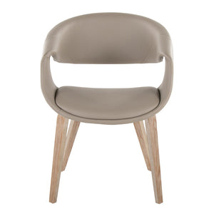 English Elm Upholstered Dining Chairs with Bentwood Legs and Faux Leather Seats Set of 2 B202S02090