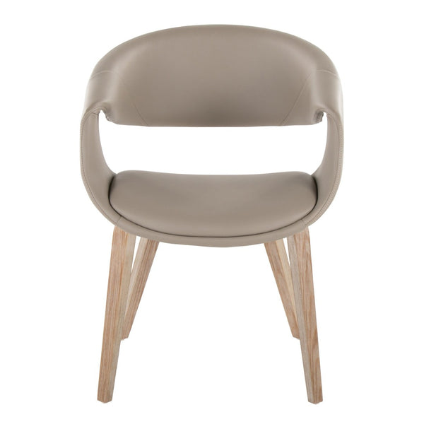 English Elm Upholstered Dining Chairs with Bentwood Legs and Faux Leather Seats Set of 2 B202S02090