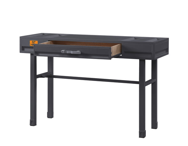 English Elm Cargo Cargo Gunmetal Finish Vanity Desk with Industrial Metal Frame, Single Smooth-Glide Drawer, 39"L Gunmetal 51 L x 20 W x 8 H B2726P263377