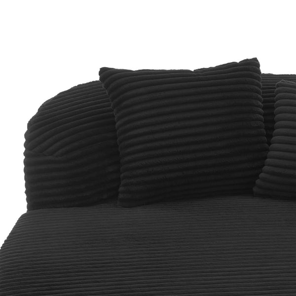 English Elm Swivel Barrel Accent Chair Chenille Tufted Round Club Seat for Living Room Lounge Black N719S002370B