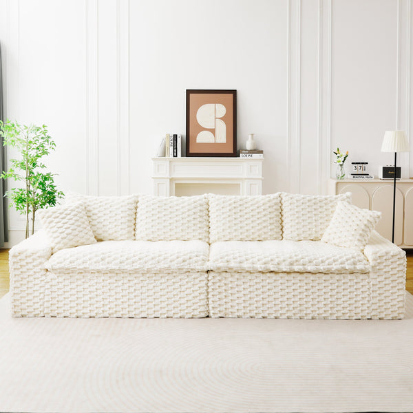 English Elm Luxury Turtle Velvet Multifunctional Sofa - Modular 4-Seater White/Green/Black/Pink, 400lb Capacity, Cozy Stylish Living Room Statement Piece W3371S00039