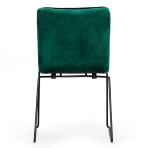VIG Furniture Yannis Velvet Upholstered Channel-Tufted Side Chair Set Of 2 With Black Metal Frame, Plush Seating Green Dining Chair VGMAMI-913-GRN