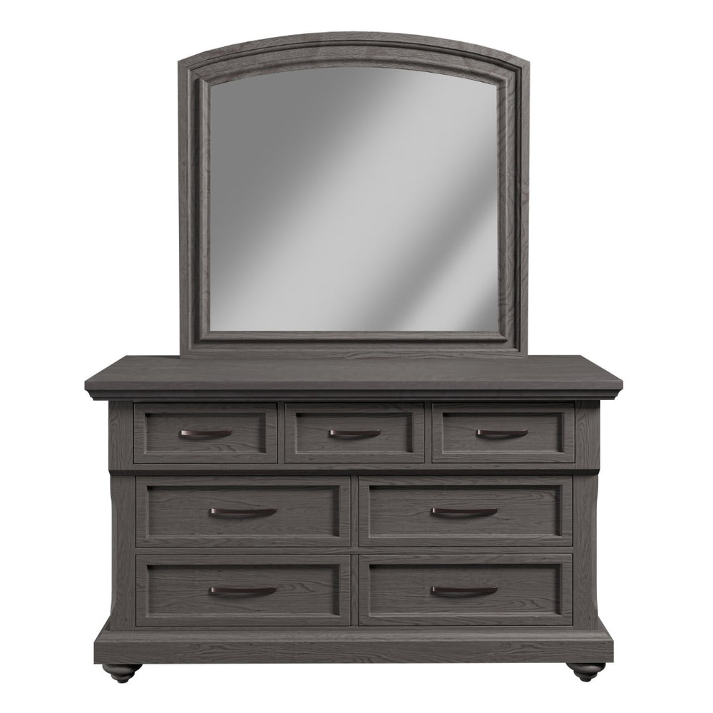 English Elm Modern Antique Gray Dresser with Ornate Handles and Round Legs for Bedroom Storage B011P448869
