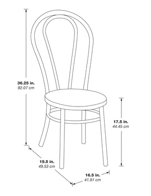 OSP Home Furnishings Odessa Metal Bistro Chair - Set of 2 Matte Black