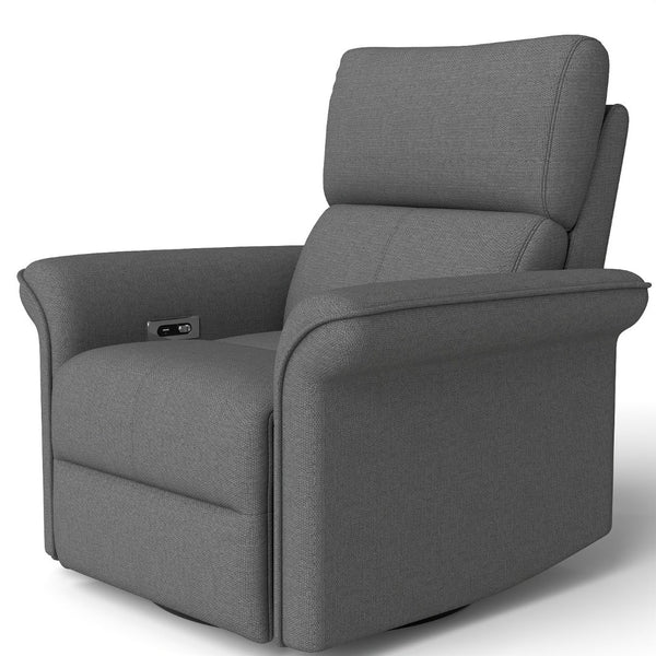 English Elm 270° Swivel Power Recliner Velvet Glider Rocker with Usb Ports for Living Room W1028S00057