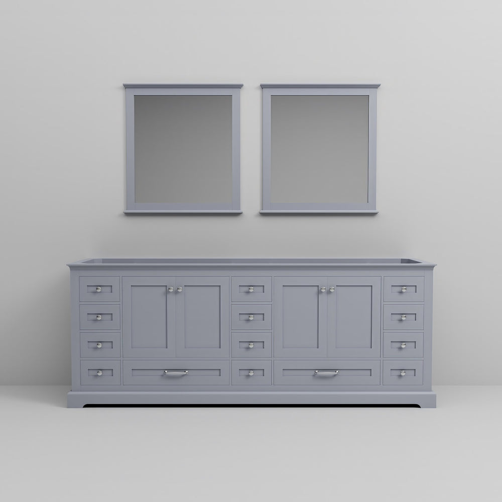 English Elm Dark Grey Double Bath Vanity 84" W With Mirrors – Elegant Storage Solution For Modern Bathrooms B2731S00547