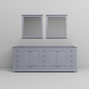 English Elm Dark Grey Double Bath Vanity 84" W With Mirrors – Elegant Storage Solution For Modern Bathrooms B2731S00547