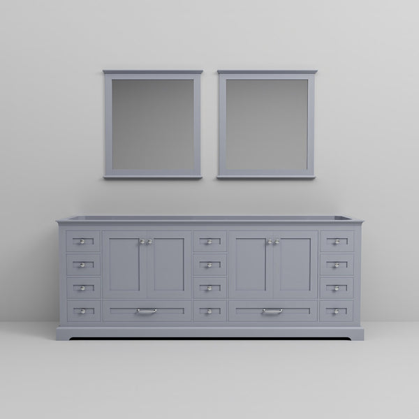 English Elm Dark Grey Double Bath Vanity 84" W With Mirrors – Elegant Storage Solution For Modern Bathrooms B2731S00547