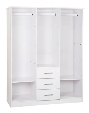 72 Inch Solid Wood Dresser with Three Doors and Drawers for Bedroom Storage