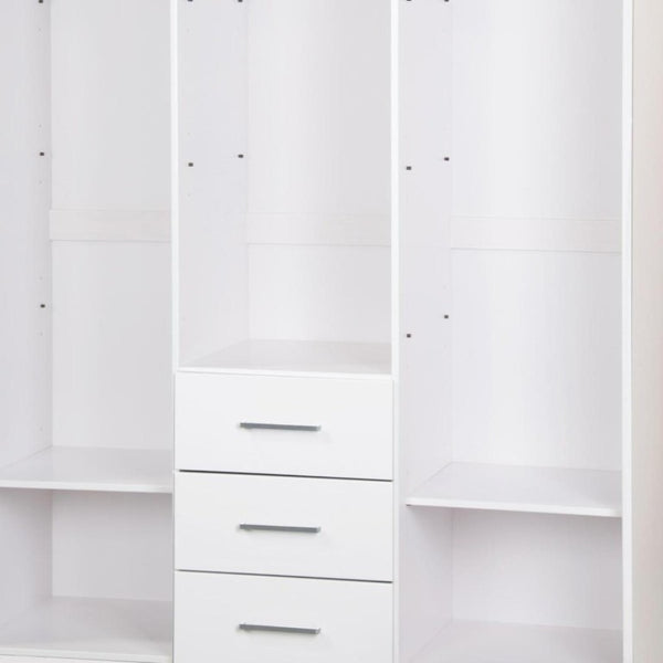 72 Inch Solid Wood Dresser with Three Doors and Drawers for Bedroom Storage
